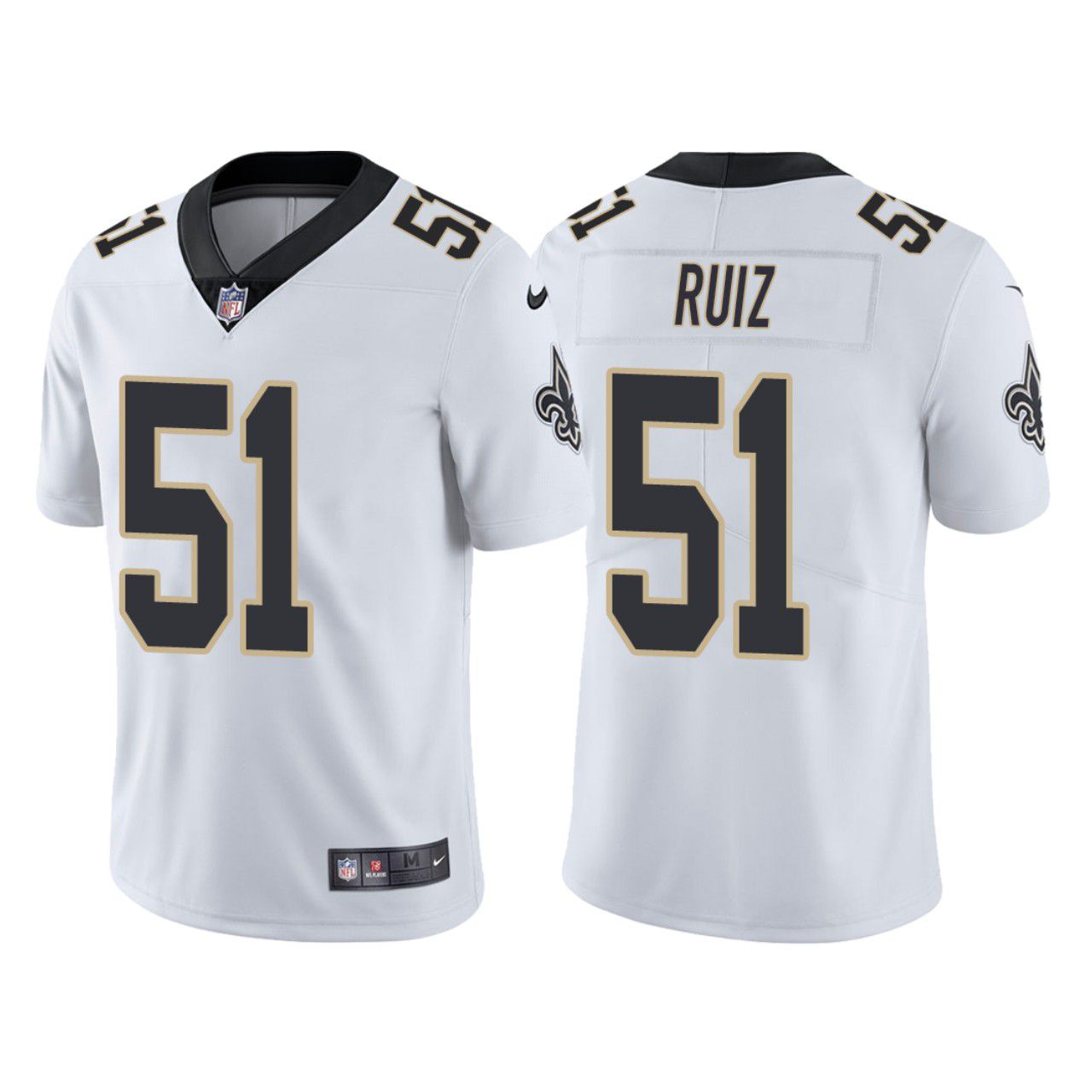 Men New Orleans Saints #51 Cesar Ruiz Nike White Vapor Limited NFL Jersey->new orleans saints->NFL Jersey